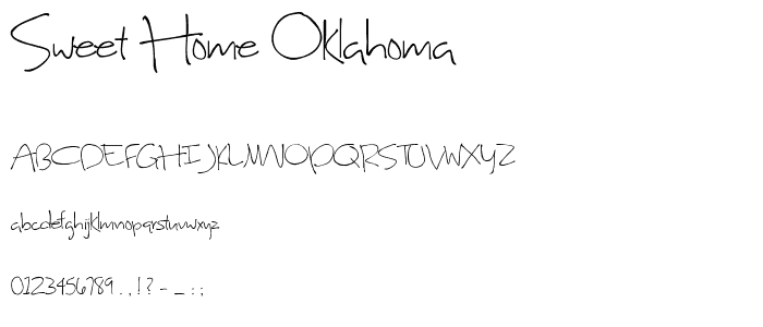 Sweet Home Oklahoma font
